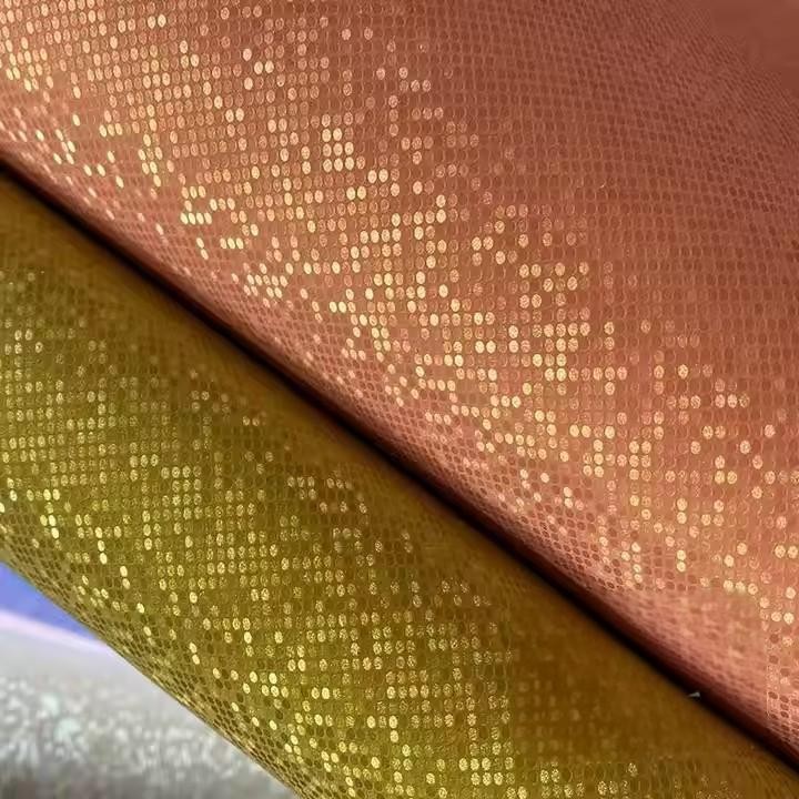 Fashionable Embossed Microfiber Suede Reflective Fabric With Nonwoven Backing For Car Seats And Bags Decorative