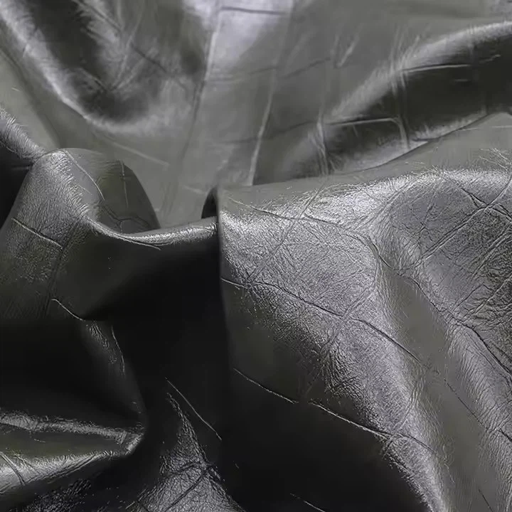 Wholesale Price Woven 100 Polyester Soft Pattern Leather Glossy Pu Fabric For Bag